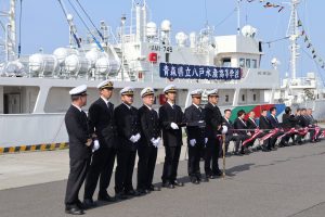 八戸水産高校の実習船「青森丸」竣工式典