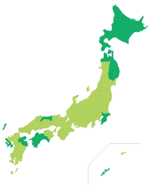 沿岸釣り漁業の主な操業海域を示した日本地図