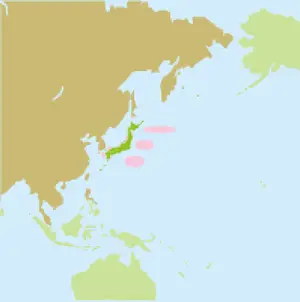 大中型まき網漁業の主な操業海域を示した日本地図