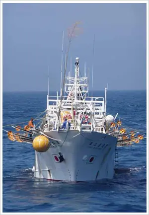 沖合いか釣り漁業の漁船